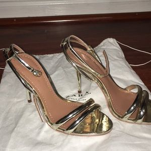 Zara gold straps sandals.